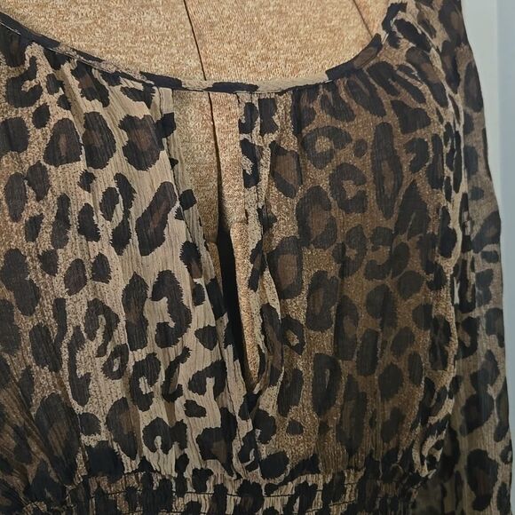 INC International Concepts Brown Tan Bell Sleeve Peplum Blouse - Picture 5 of 12